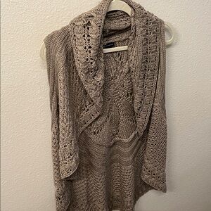 New Directions Tan Knit Women's Poncho